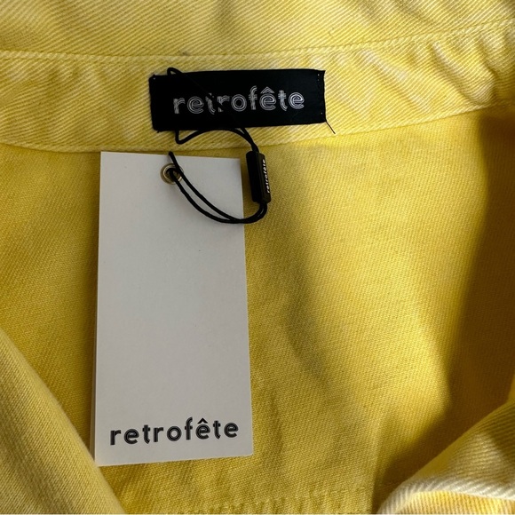 RETROFETE Yellow washed Denim Button-Up Shirt SIZE M NWT - Picture 5 of 10